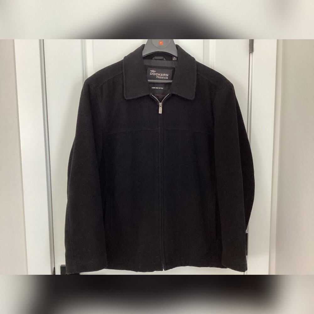 Dockers Premium Wool Blend Jacket (Fabric Made in Italy) – Black – Size XL